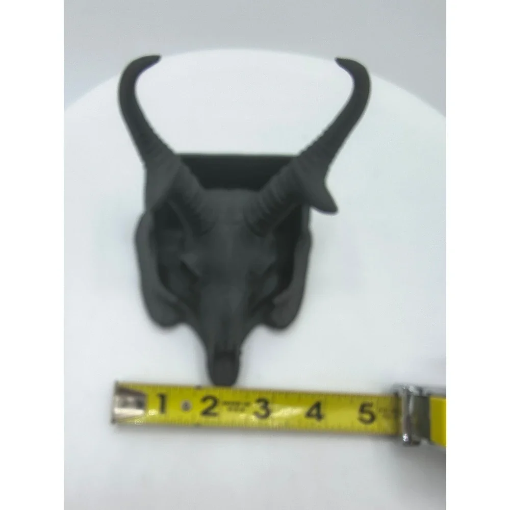 Matte Black 3D Printed Animal Skull Jewelry Holder Gothic Ring Display Trinket